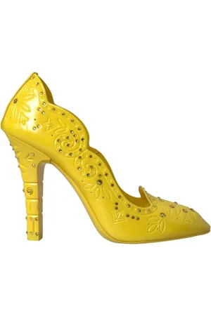 Dolce & Gabbana Buty, Kobieta, Żółty, 40 EU, Żółte Kryształowe Szpilki