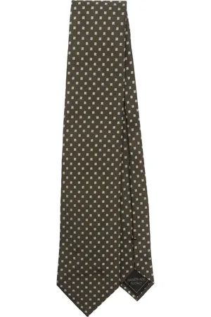BRIONI Akcesoria, Mężczyzna, Zielony, ONE SIZE, Luksusowy Jedwabny Krawat, Wyprodukowany we Włoszech