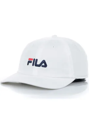 Fila Akcesoria, Mężczyzna, Biały, ONE SIZE, Zagięty daszek czapka tata linia pasek