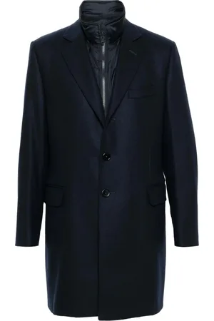 FAY Płaszcze, Mężczyzna, Niebieski, 3XL, Wełna, Stylowa kurtka zimowa
