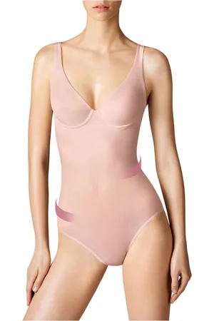 Wolford Koszulki, Kobieta, Różowy, S, Rosepowder Forming String Body