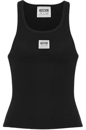 Moschino Koszulki, Kobieta, Czarny, L, Czarny Top dla Kobiet