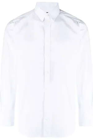 Dolce & Gabbana Koszule, Mężczyzna, Biały, 2XL, Luźna Bawełniana Koszula w Niebieskim