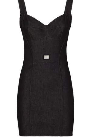 Dolce & Gabbana Sukienki, Kobieta, Czarny, S, Elegancka Krótka Sukienka z Dopasowaną Wariantem