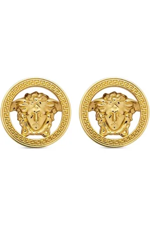 VERSACE Akcesoria, Kobieta, Żółty, ONE SIZE, Złote Kolczyki Meduza Para