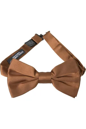 Dolce & Gabbana Akcesoria, Mężczyzna, brązowy, ONE SIZE, Regulowany Jedwabny Motyl