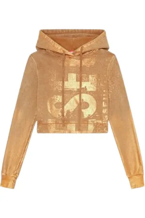 Diesel Bluzy, Kobieta, brązowy, S, Bawełna, Slim Hoodie