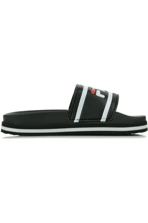 Fila Buty, Kobieta, Czarny, 40 EU, Damskie Klinowe Kapcie Czarne Paski