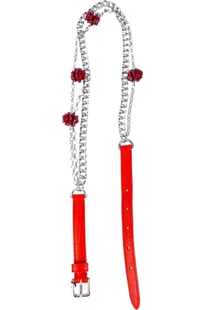 Dolce & Gabbana Akcesoria, Kobieta, Czerwony, S, Kobiety Róże Pasek Łańcuch