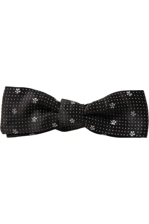 Dolce & Gabbana Akcesoria, Mężczyzna, Czarny, ONE SIZE, Jedwabna Muszka Klasyczna Czarna Logo
