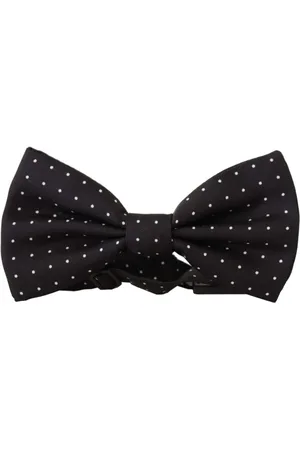 Dolce & Gabbana Akcesoria, Mężczyzna, Czarny, ONE SIZE, Jedwabny krawat w kropki