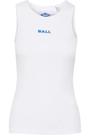 Ball Koszulki, Kobieta, Biały, L, Sportowy Tank Top z Haftowanym Logo
