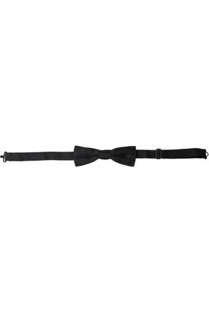 Dolce & Gabbana Akcesoria, Mężczyzna, Czarny, ONE SIZE, Czarny Jedwabny Muszka Regulowany Kark