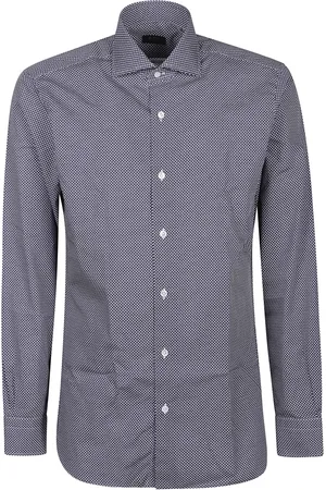 BARBA Koszule, Mężczyzna, Czarny, 2XL, Klasyczna Koszula z Długim Rękawem