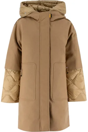 Parajumpers Płaszcze, Kobieta, brązowy, S, Wełna, Kurtka z wełny z pikowanymi detalami