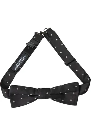 Dolce & Gabbana Akcesoria, Mężczyzna, Czarny, ONE SIZE, Muszka Jedwabna w Kropki