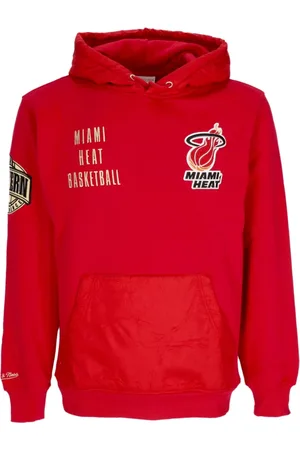 Mitchell & Ness Bluzy, Mężczyzna, Czerwony, XL, Miami Heat Vintage Logo Hoodie