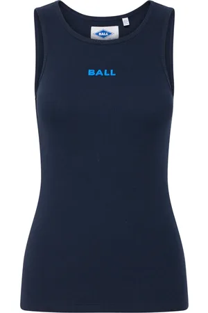 Ball Koszulki, Kobieta, Niebieski, XL, Sportowy Tank Top z Haftowanym Logo