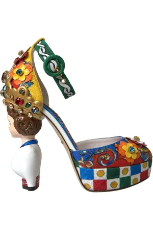 Dolce & Gabbana Buty, Kobieta, Wielobarwność, 36 1/2 EU, Carretto Platformowe Sandały