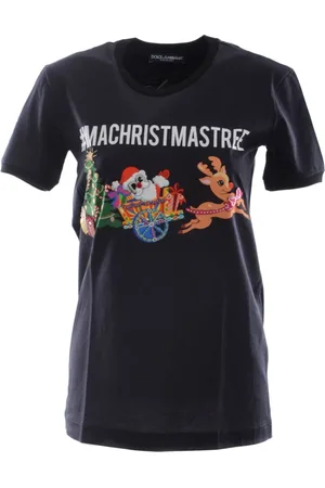 Dolce & Gabbana Koszulki, Kobieta, Niebieski, 3XS, Koszulka Damska Modna