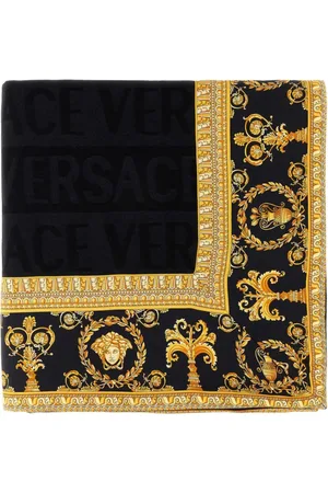 VERSACE Akcesoria, unisex, Wielobarwność, ONE SIZE, Wełna, Barokowy Haftowany Wełna Jedwabna Koc