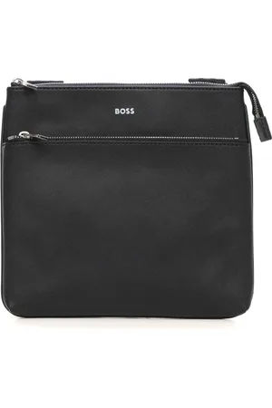 HUGO BOSS Torebki, Mężczyzna, Czarny, ONE SIZE, Skóra, Torba na ramię z regulowanym paskiem