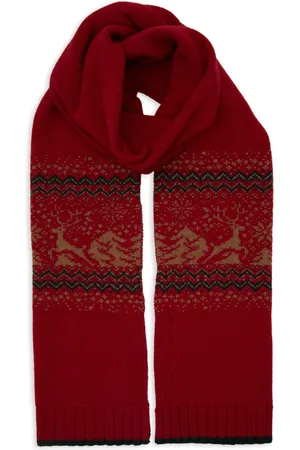 Gallo Akcesoria, unisex, Czerwony, ONE SIZE, Czerwony szalik z motywem bożonarodzeniowym w stylu włoskim