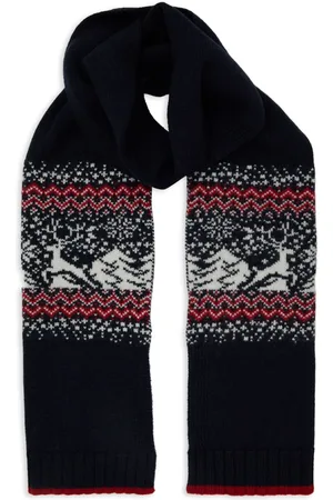 Gallo Akcesoria, unisex, Wielobarwność, ONE SIZE, Niebieski szal z motywem bożonarodzeniowym w stylu włoskim