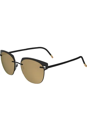 Silhouette Akcesoria, Kobieta, Czarny, ONE SIZE, Okulary przeciwsłoneczne Accent Shades Czarny/Brązowy Złoto