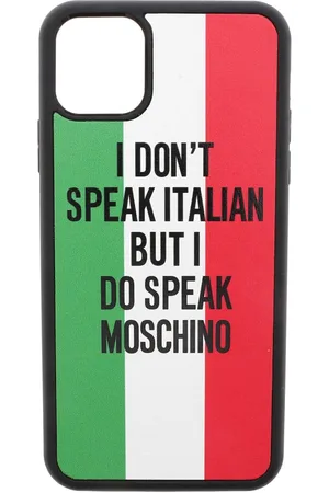 Moschino Akcesoria, unisex, Wielobarwność, ONE SIZE, Włoska Flagowa Osłona i Phone 11 Pro Max