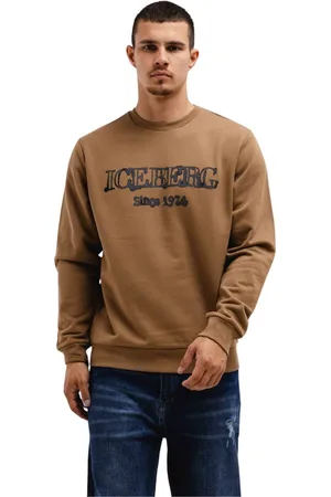 Iceberg Bluzy, Mężczyzna, brązowy, S, Sweter z Logo Brązowy Mężczyźni