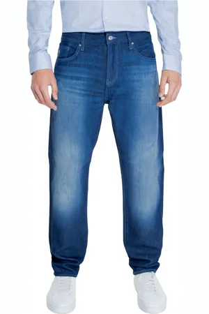 Armani Exchange Jeansy, Mężczyzna, Niebieski, W38 L32, Niebieskie Spodnie Zamek Guzik Jesień/Zima Mężczyźni