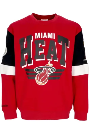 Mitchell & Ness Bluzy, Mężczyzna, Czerwony, XL, Miami Heat NBA Crewneck Sweatshirt