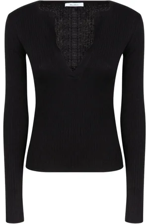 Max Mara Swetry, Kobieta, Czarny, L, Kaszmir, Czarny sweter z kaszmiru i jedwabiu