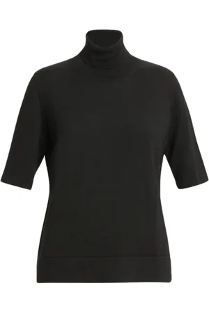 Persona by Marina Rinaldi Swetry, Kobieta, Czarny, S, Wełna, Czasowa Stylowa Sweter Polo Z Dzianiny