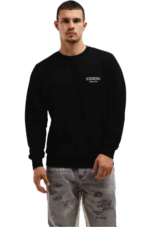 Iceberg Bluzy, Mężczyzna, Czarny, S, Sweter Heritage Logo Czarny Mężczyźni