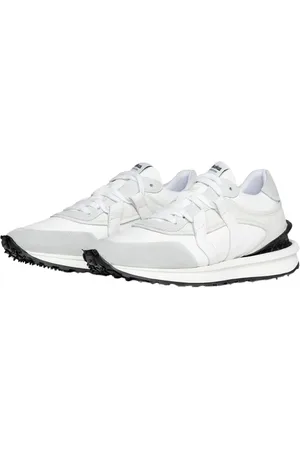 Mikakus Buty, unisex, Biały, 45 EU, Białe Skórzane Sneakersy Fw 23 Styl