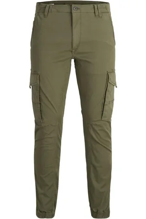 JACK & JONES Spodnie, Mężczyzna, Zielony, W28 L32, Zielone Spodnie z Zapięciem na Zamek