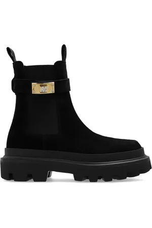 Dolce & Gabbana Buty, Kobieta, Czarny, 38 EU, Zamsz, Zamszowe sztyblety