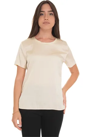 Liu Jo Koszulki, Kobieta, Beżowy, M, T-shirt z krótkim rękawem i okrągłym dekoltem
