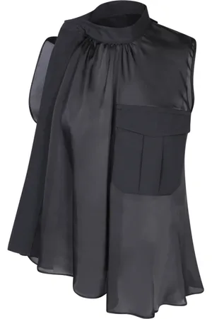 SACAI Koszulki, Kobieta, Czarny, M, Elegancka Czarna Góra
