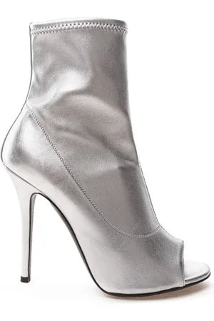 Giuseppe Zanotti Buty, Kobieta, Szary, 38 EU, Srebrne Skórzane Buty