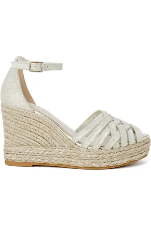 Espadrilles Buty, Kobieta, Biały, 36 EU, Białe Stylowe Sandały Damskie