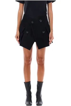 SACAI Spódnice, Kobieta, Czarny, M, Czarna Wełniana Mini Spódnica Aw 24