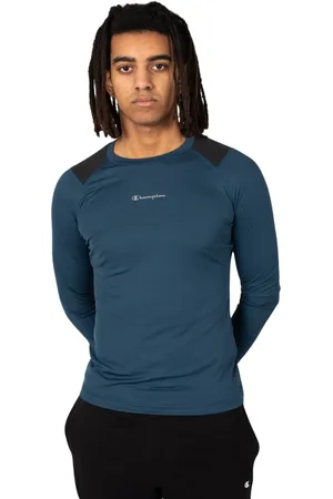 Champion Koszulki, Mężczyzna, Niebieski, M, Klasyczny Longsleeve