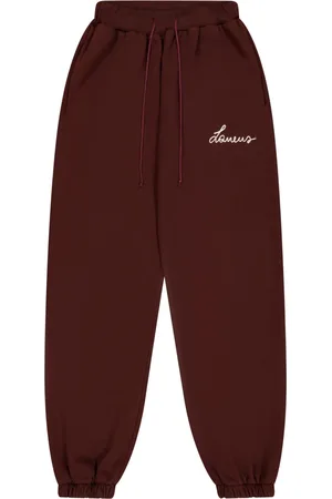 LANEUS Spodnie, unisex, Czerwony, XL, Sportowe Spodnie z Dżerseju z Bawełny z Haftem