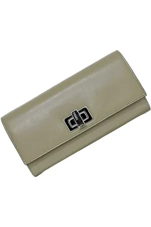 Fendi Pre-owned, Kobieta, Szary, ONE SIZE, Skóra, Pre-owned skórzane portfele