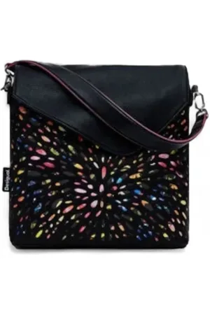 Desigual Torebki, Kobieta, Czarny, ONE SIZE, Czarna Torba/plecak z nadrukiem i zamkiem