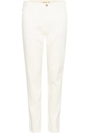 Cream Spodnie, Kobieta, Biały, W28 L30, Białe Spodnie Twill Straight Leg