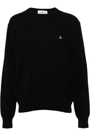 Vivienne Westwood Swetry, Mężczyzna, Czarny, S, Czarny Sweter Z Logo Orb
